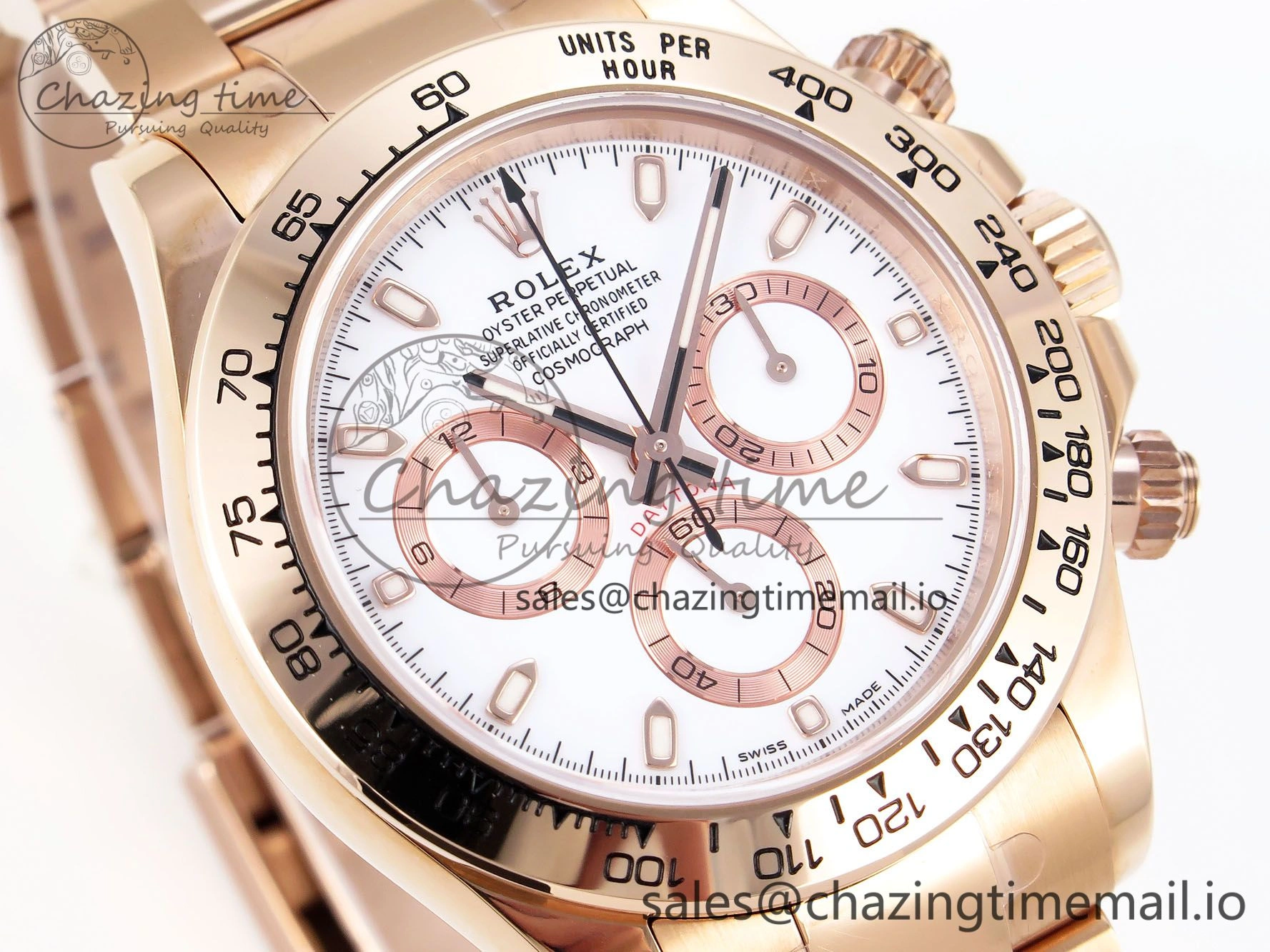 Daytona 116505 KING 1:1 Best Edition White Dial on RG Bracelet SH4130