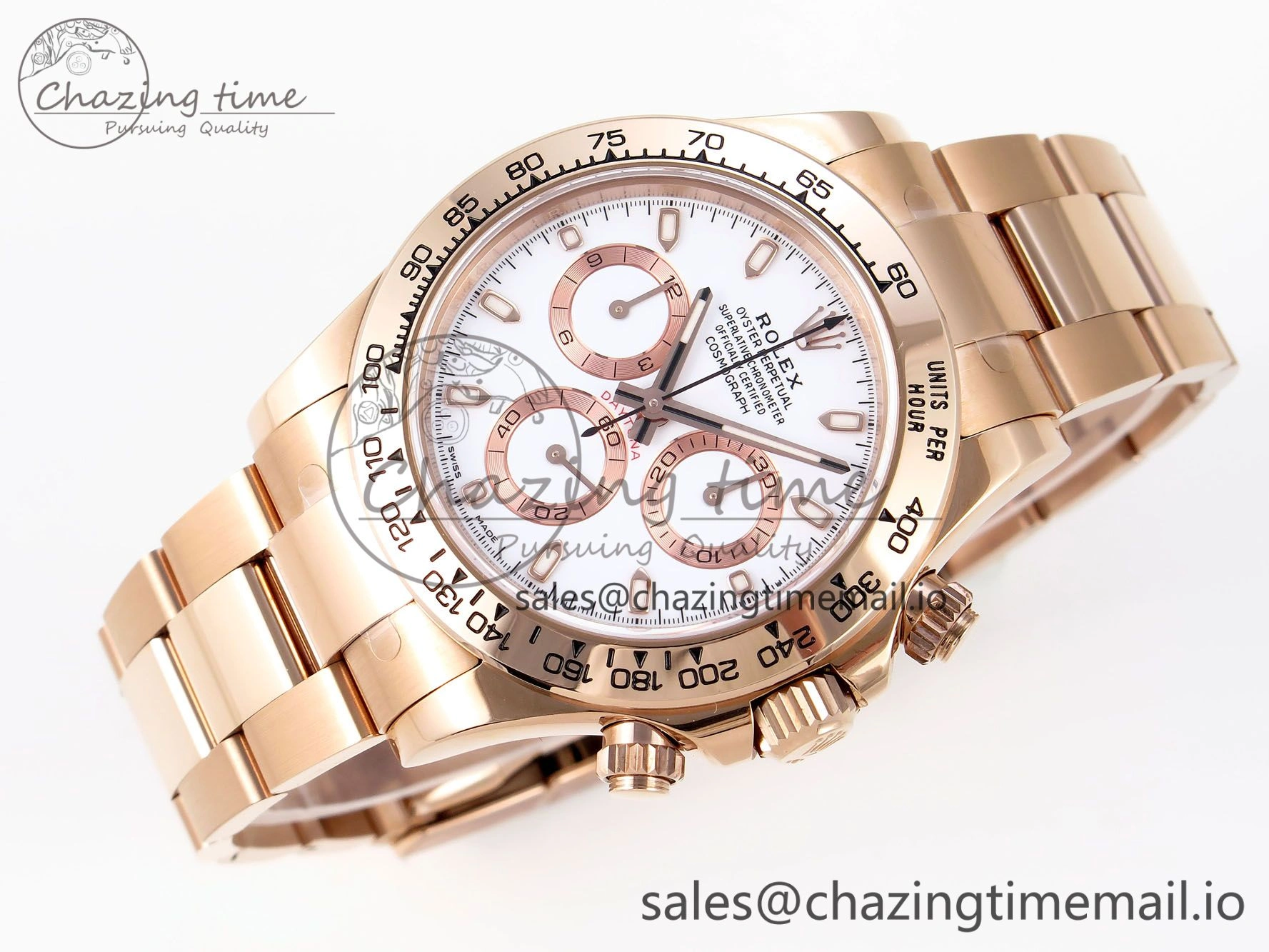 Daytona 116505 KING 1:1 Best Edition White Dial on RG Bracelet SH4130
