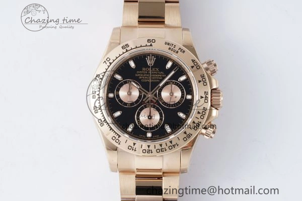 Daytona 116505 QF 1:1 Best Edition Black RG Dial on RG Bracelet SA4130 V2