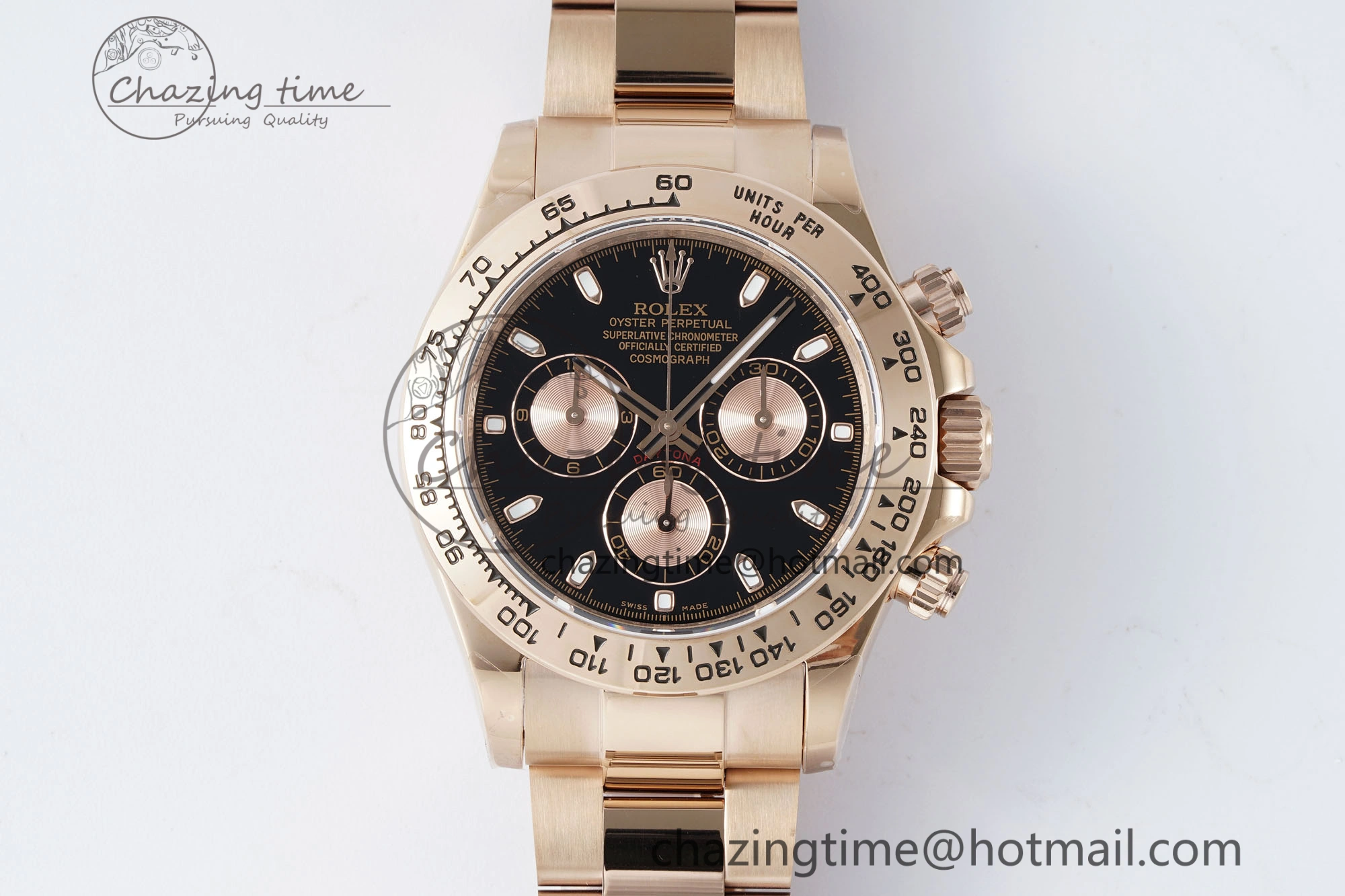 Daytona 116505 QF 1:1 Best Edition Black RG Dial on RG Bracelet SA4130 V2