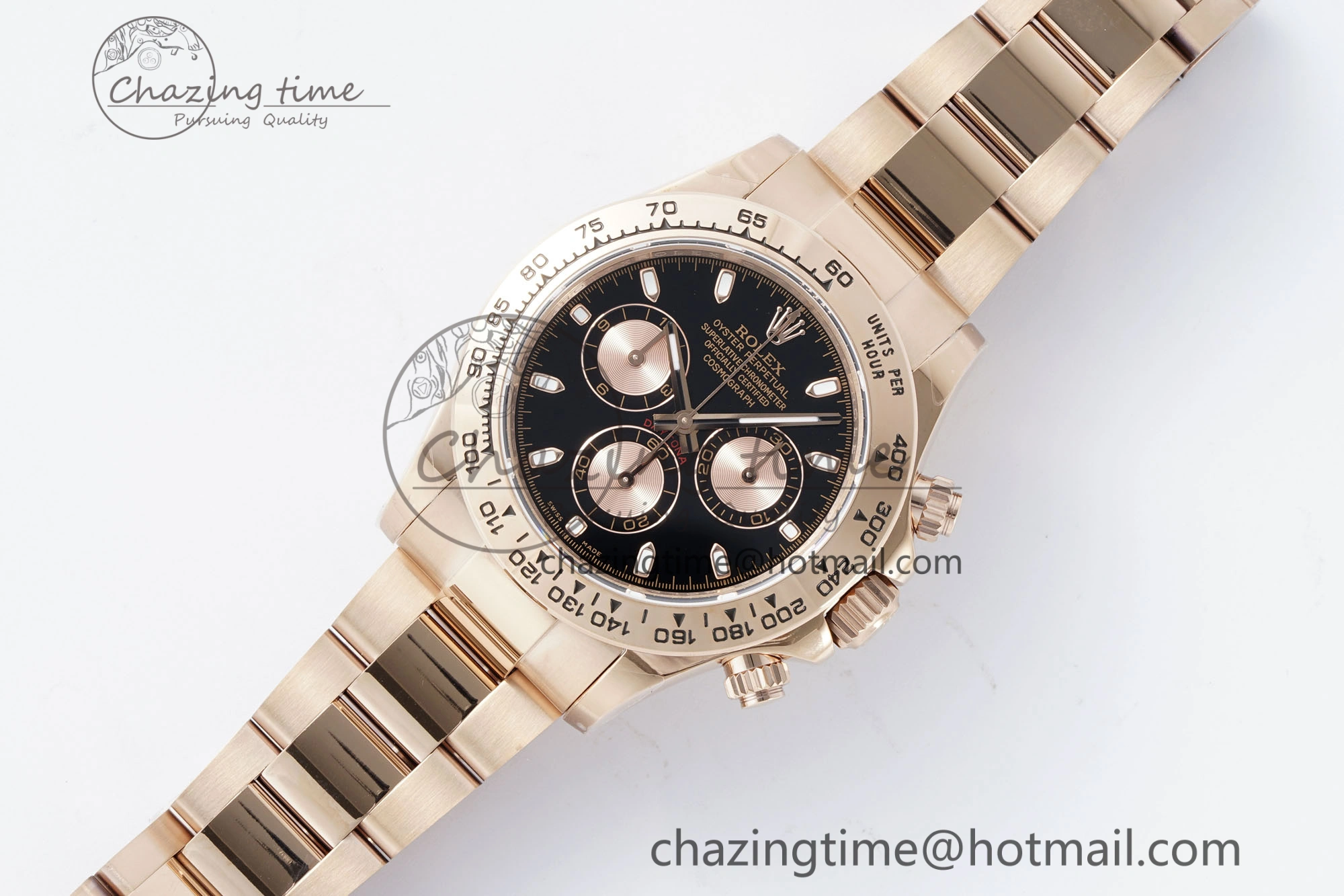 Daytona 116505 QF 1:1 Best Edition Black RG Dial on RG Bracelet SA4130 V2