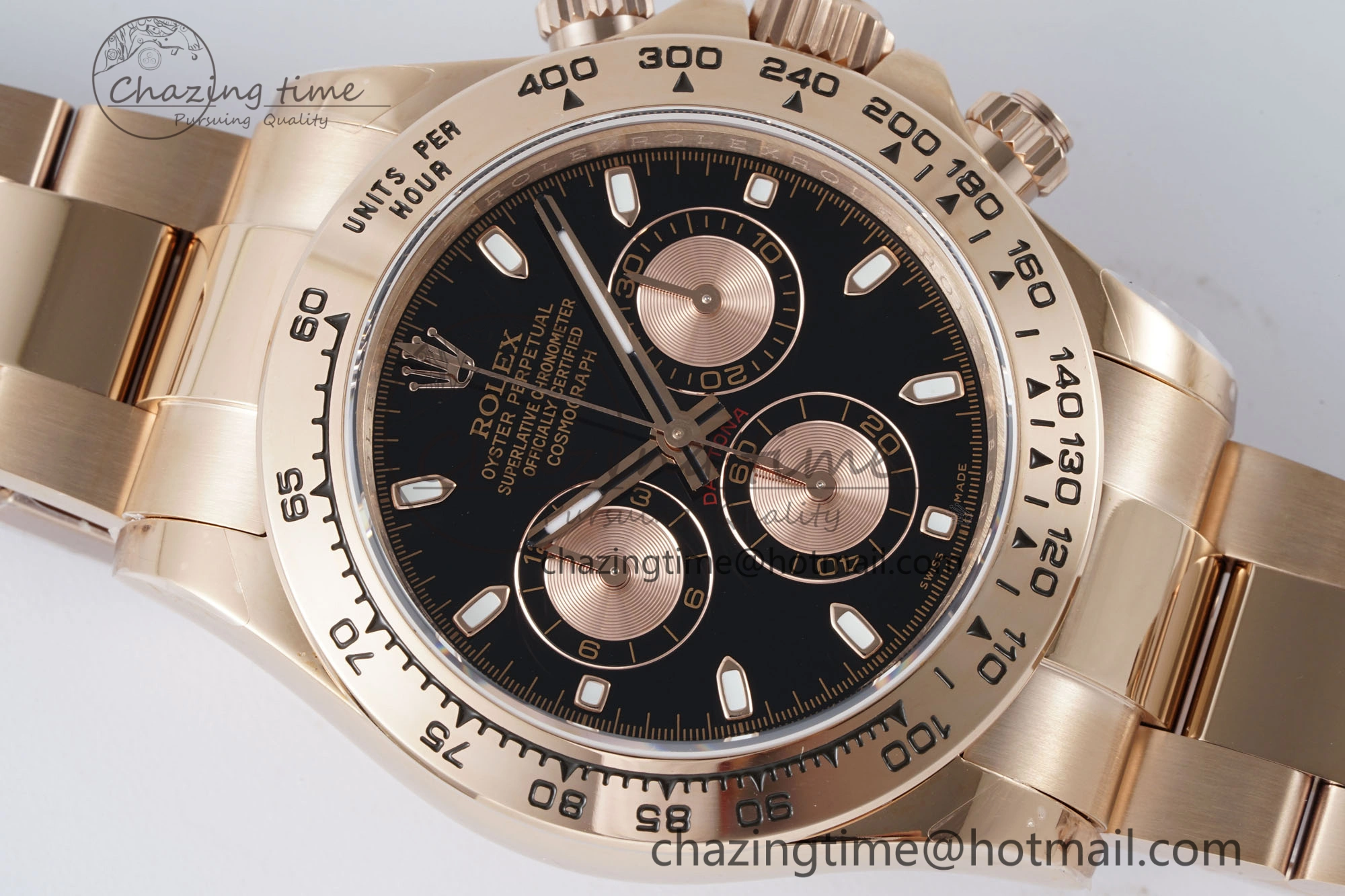 Daytona 116505 QF 1:1 Best Edition Black RG Dial on RG Bracelet SA4130 V2