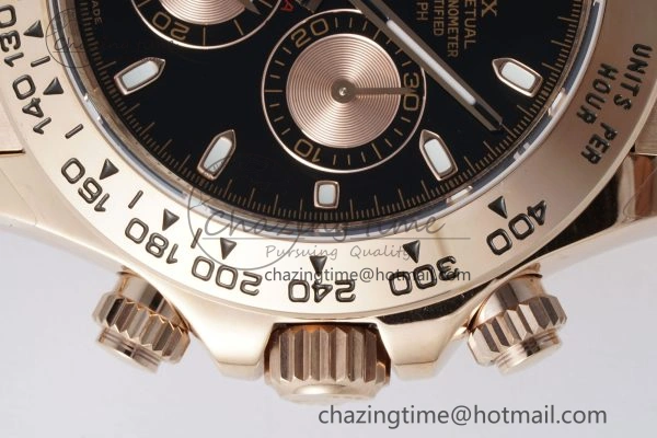 Daytona 116505 QF 1:1 Best Edition Black RG Dial on RG Bracelet SA4130 V2