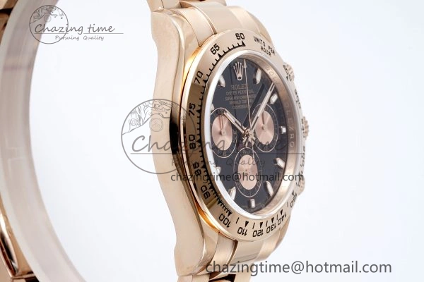 Daytona 116505 QF 1:1 Best Edition Black RG Dial on RG Bracelet SA4130 V2