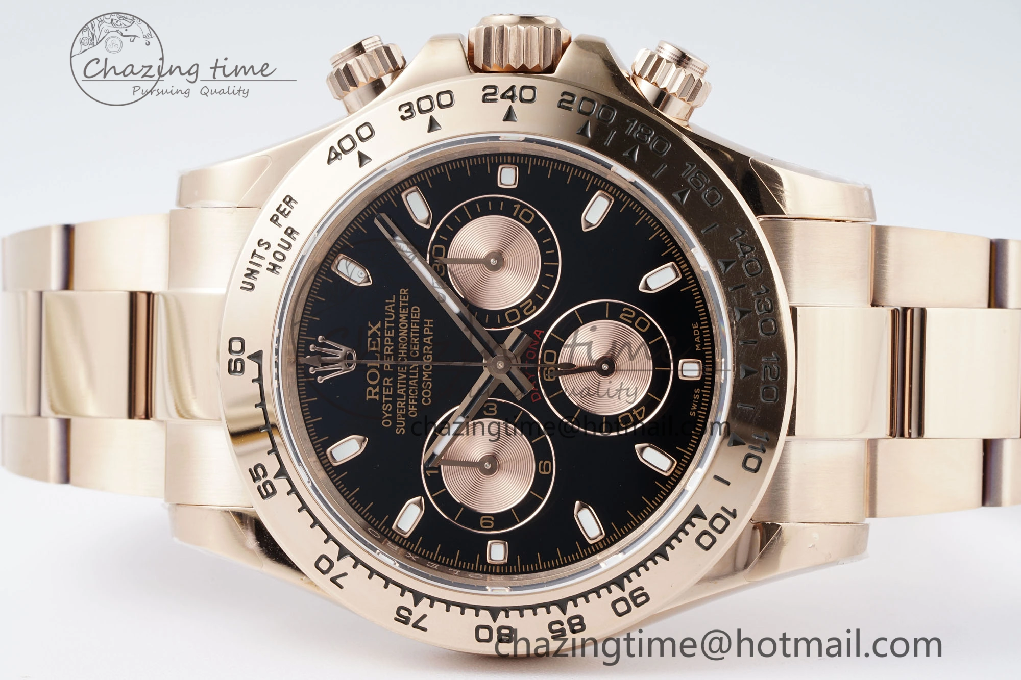 Daytona 116505 QF 1:1 Best Edition Black RG Dial on RG Bracelet SA4130 V2