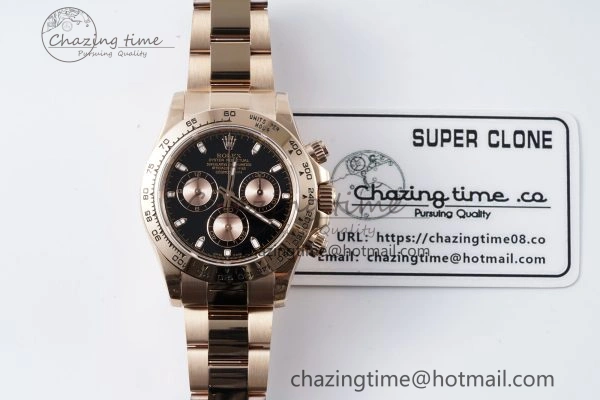 Daytona 116505 QF 1:1 Best Edition Black RG Dial on RG Bracelet SA4130 V2