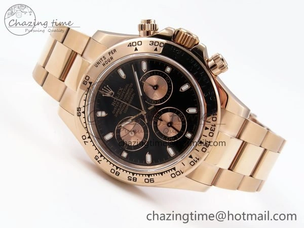Daytona 116505 QF 1:1 Best Edition Black RG Dial on RG Bracelet SH4130 V3 (Gain Weight)
