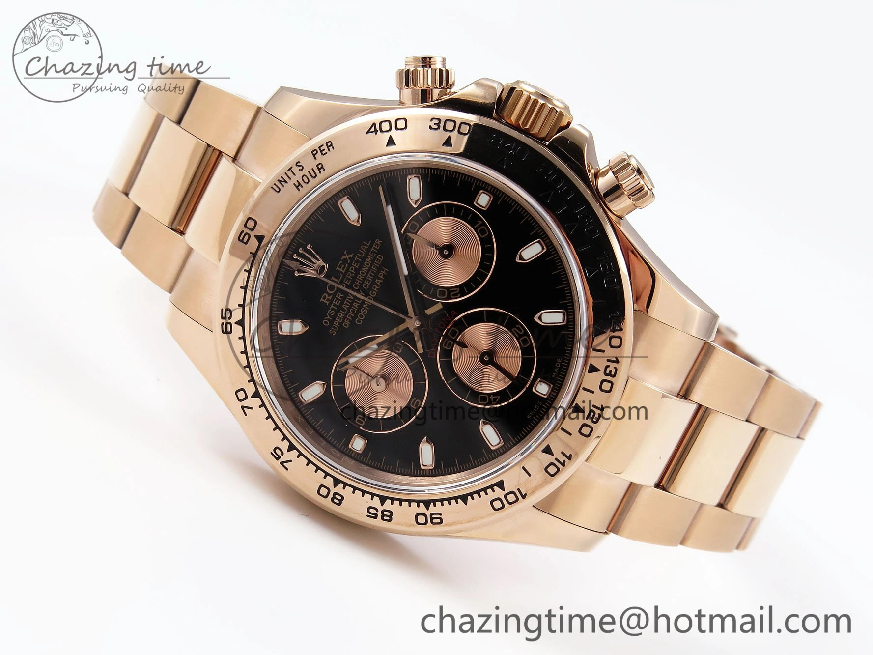 Daytona 116505 QF 1:1 Best Edition Black RG Dial on RG Bracelet SH4130 V3 (Gain Weight)
