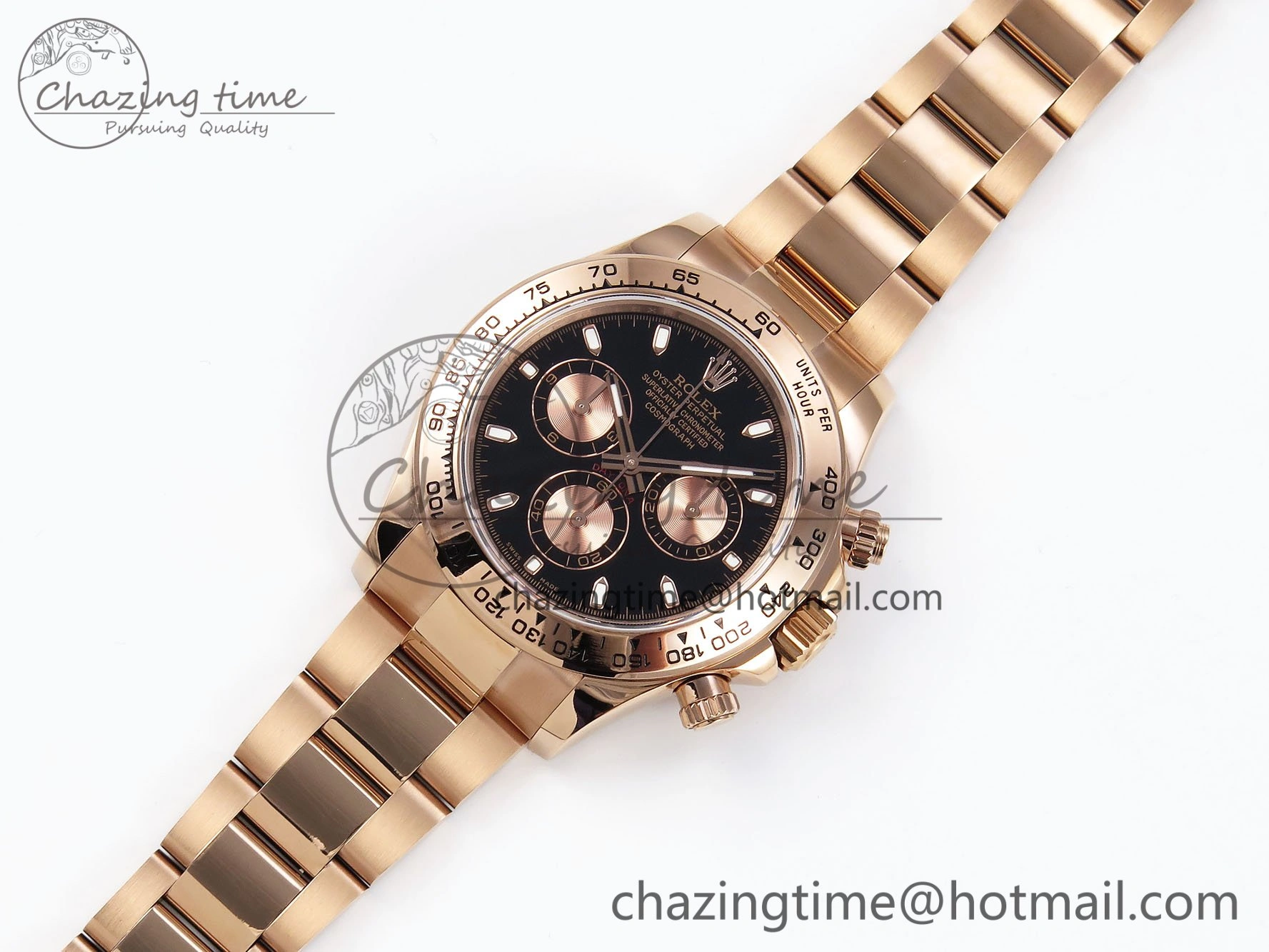 Daytona 116505 QF 1:1 Best Edition Black RG Dial on RG Bracelet SH4130 V3 (Gain Weight)