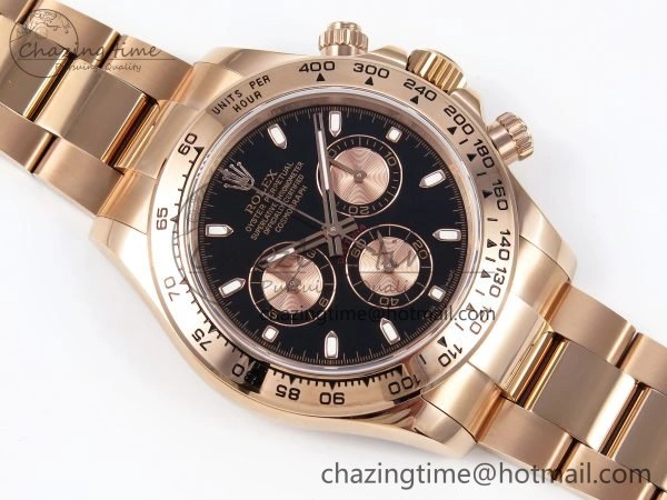 Daytona 116505 QF 1:1 Best Edition Black RG Dial on RG Bracelet SH4130 V3 (Gain Weight)