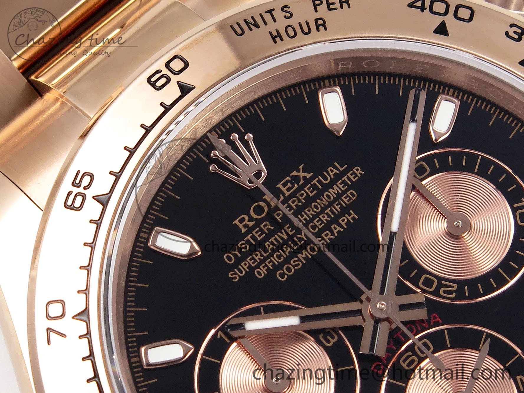 Daytona 116505 QF 1:1 Best Edition Black RG Dial on RG Bracelet SH4130 V3 (Gain Weight)