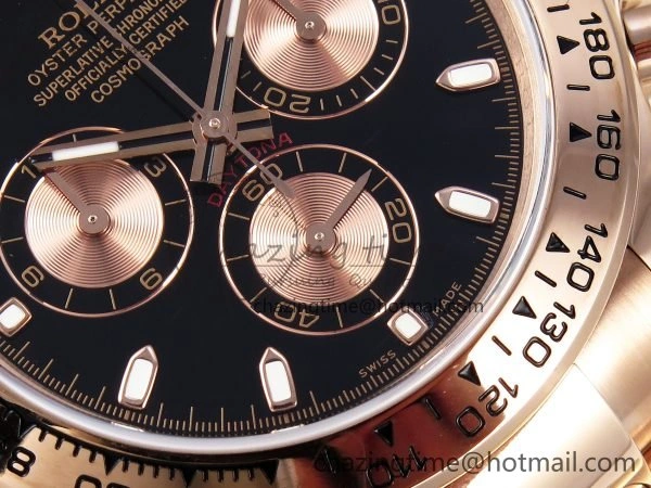 Daytona 116505 QF 1:1 Best Edition Black RG Dial on RG Bracelet SH4130 V3 (Gain Weight)