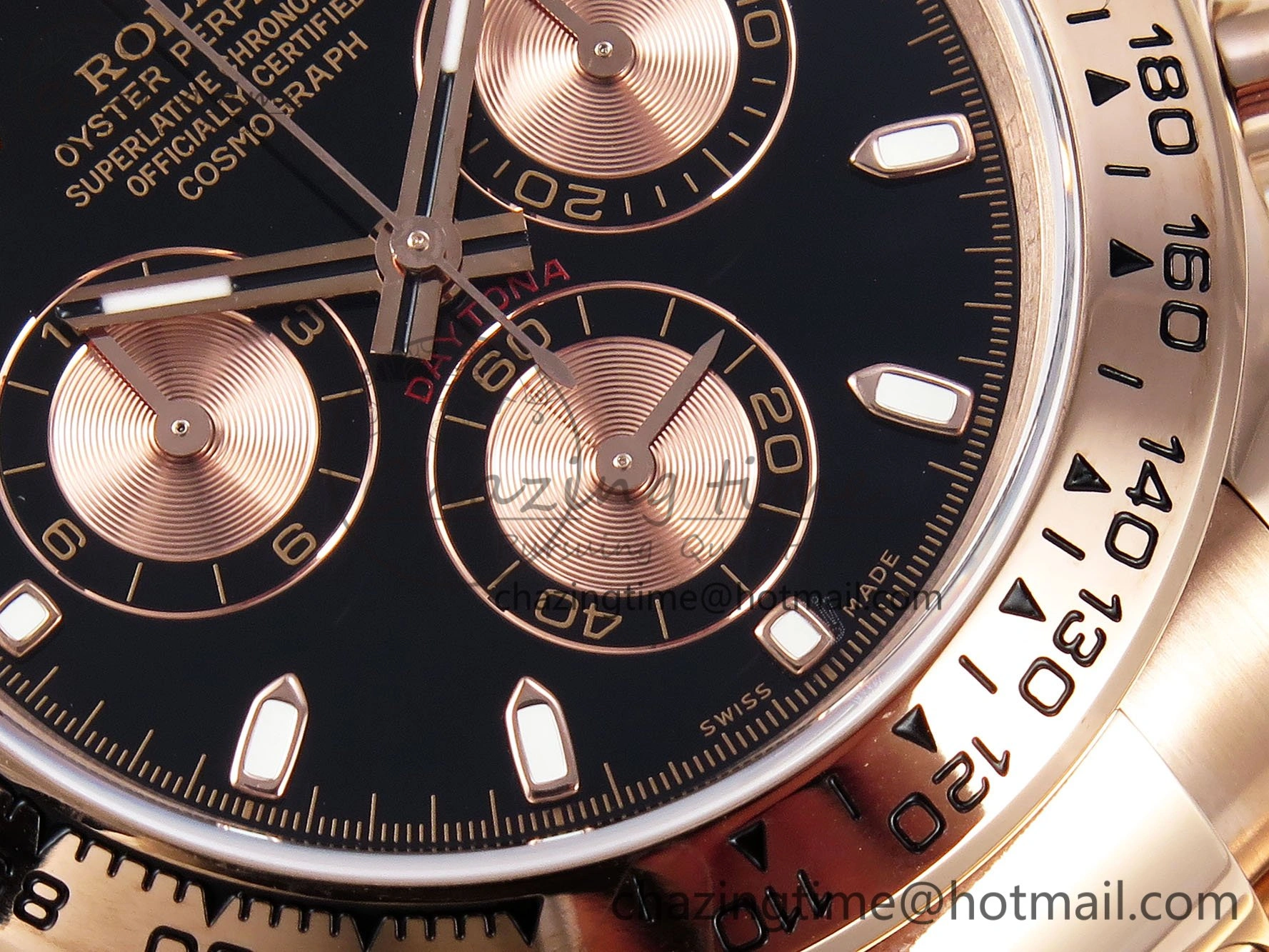 Daytona 116505 QF 1:1 Best Edition Black RG Dial on RG Bracelet SH4130 V3 (Gain Weight)