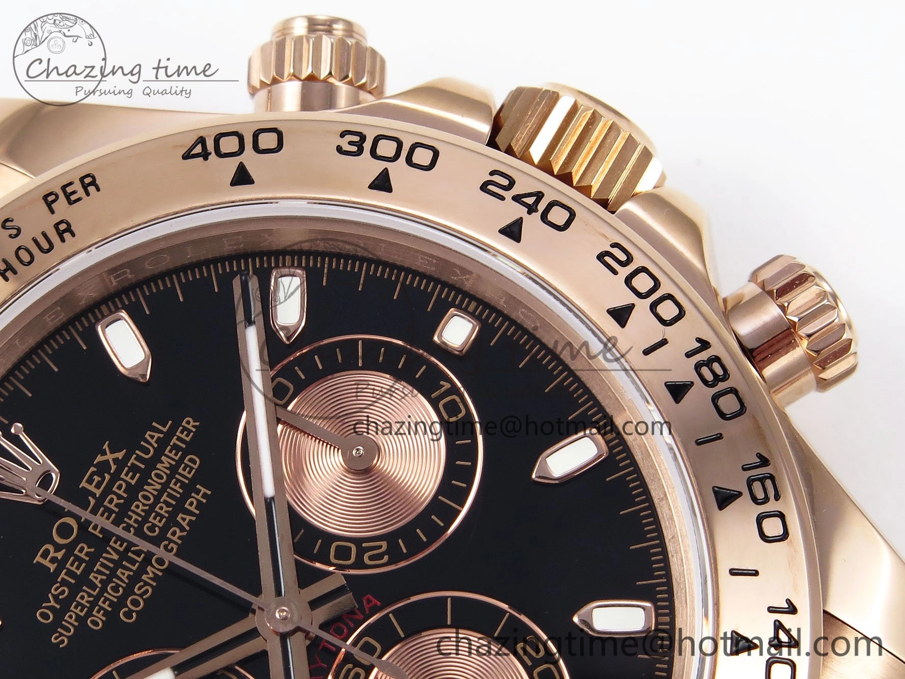 Daytona 116505 QF 1:1 Best Edition Black RG Dial on RG Bracelet SH4130 V3 (Gain Weight)