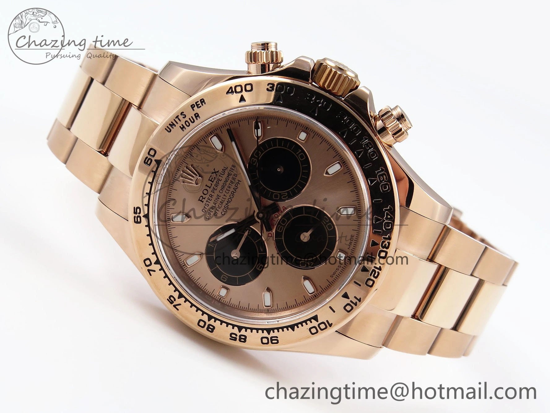 Daytona 116505 QF 1:1 Best Edition RG Black Dial on RG Bracelet SH4130 V3 (Gain Weight)
