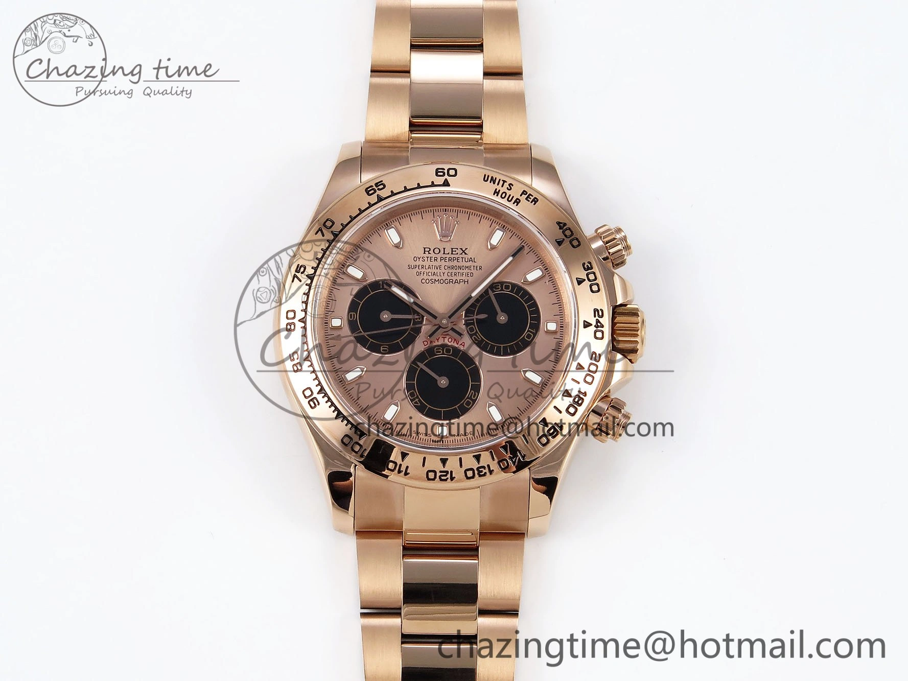 Daytona 116505 QF 1:1 Best Edition RG Black Dial on RG Bracelet SH4130 V3 (Gain Weight)