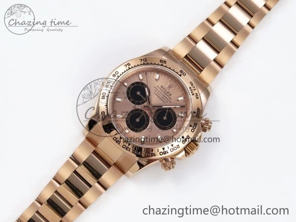 Daytona 116505 QF 1:1 Best Edition RG Black Dial on RG Bracelet SH4130 V3 (Gain Weight)