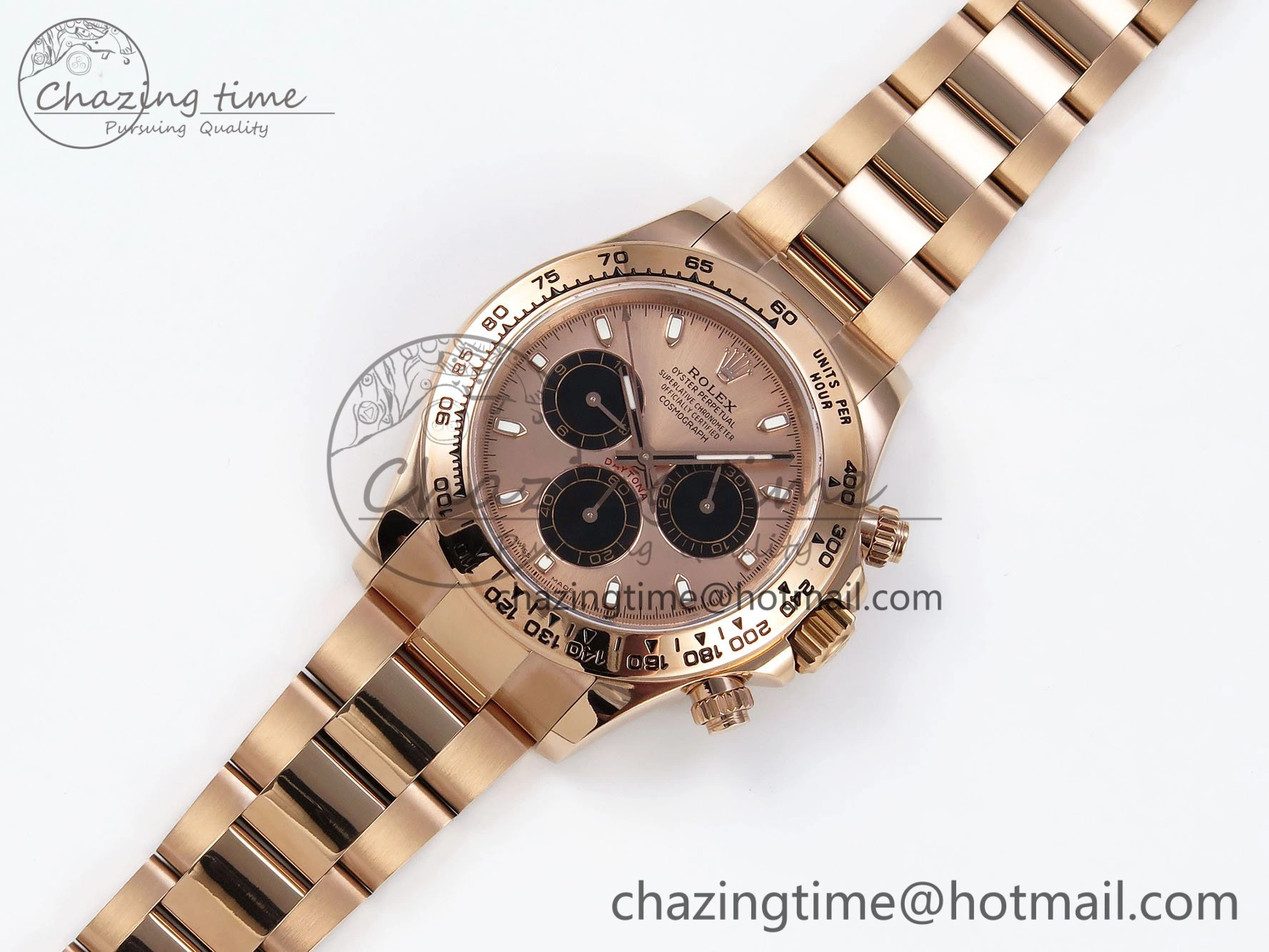 Daytona 116505 QF 1:1 Best Edition RG Black Dial on RG Bracelet SH4130 V3 (Gain Weight)