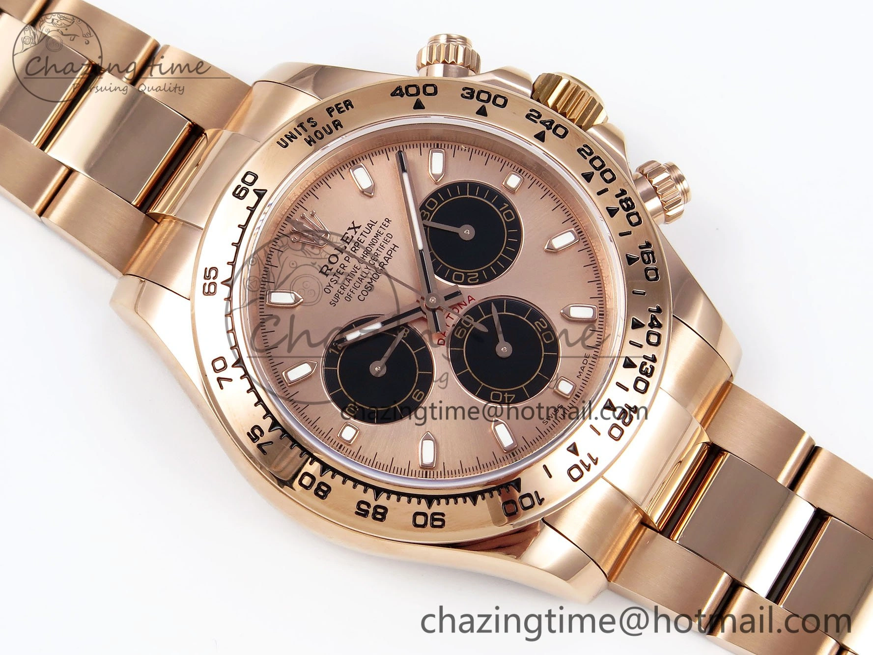Daytona 116505 QF 1:1 Best Edition RG Black Dial on RG Bracelet SH4130 V3 (Gain Weight)