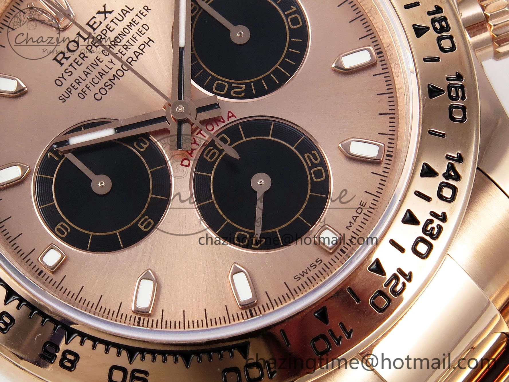 Daytona 116505 QF 1:1 Best Edition RG Black Dial on RG Bracelet SH4130 V3 (Gain Weight)