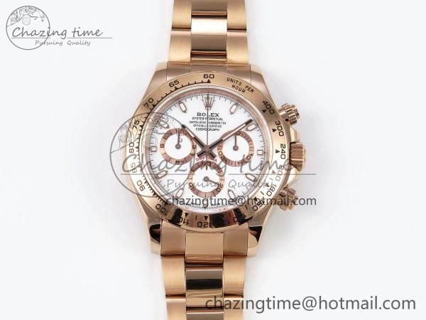 Daytona 116505 QF 1:1 Best Edition White Dial on RG Bracelet SH4130 V3 (Gain Weight)