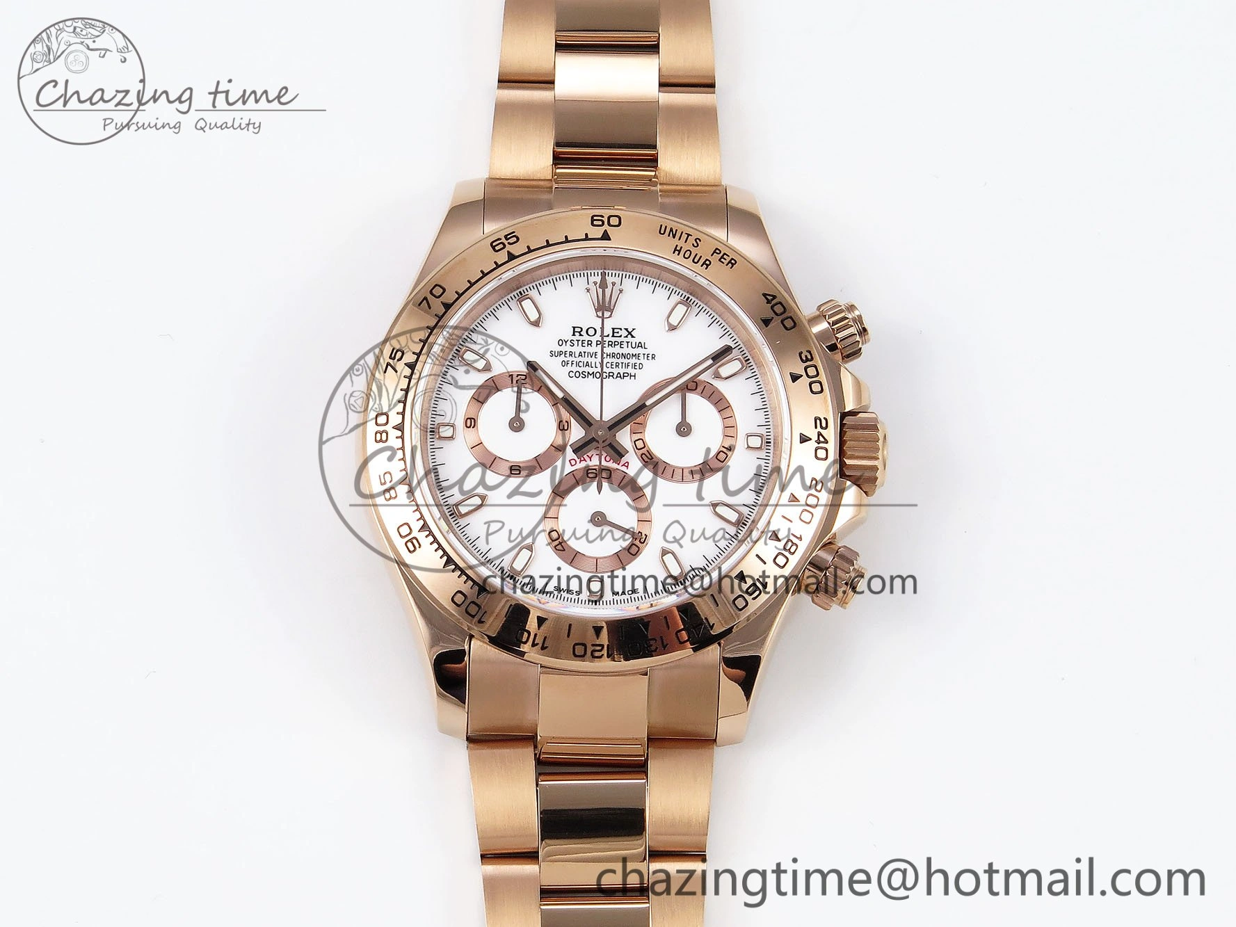 Daytona 116505 QF 1:1 Best Edition White Dial on RG Bracelet SH4130 V3 (Gain Weight)