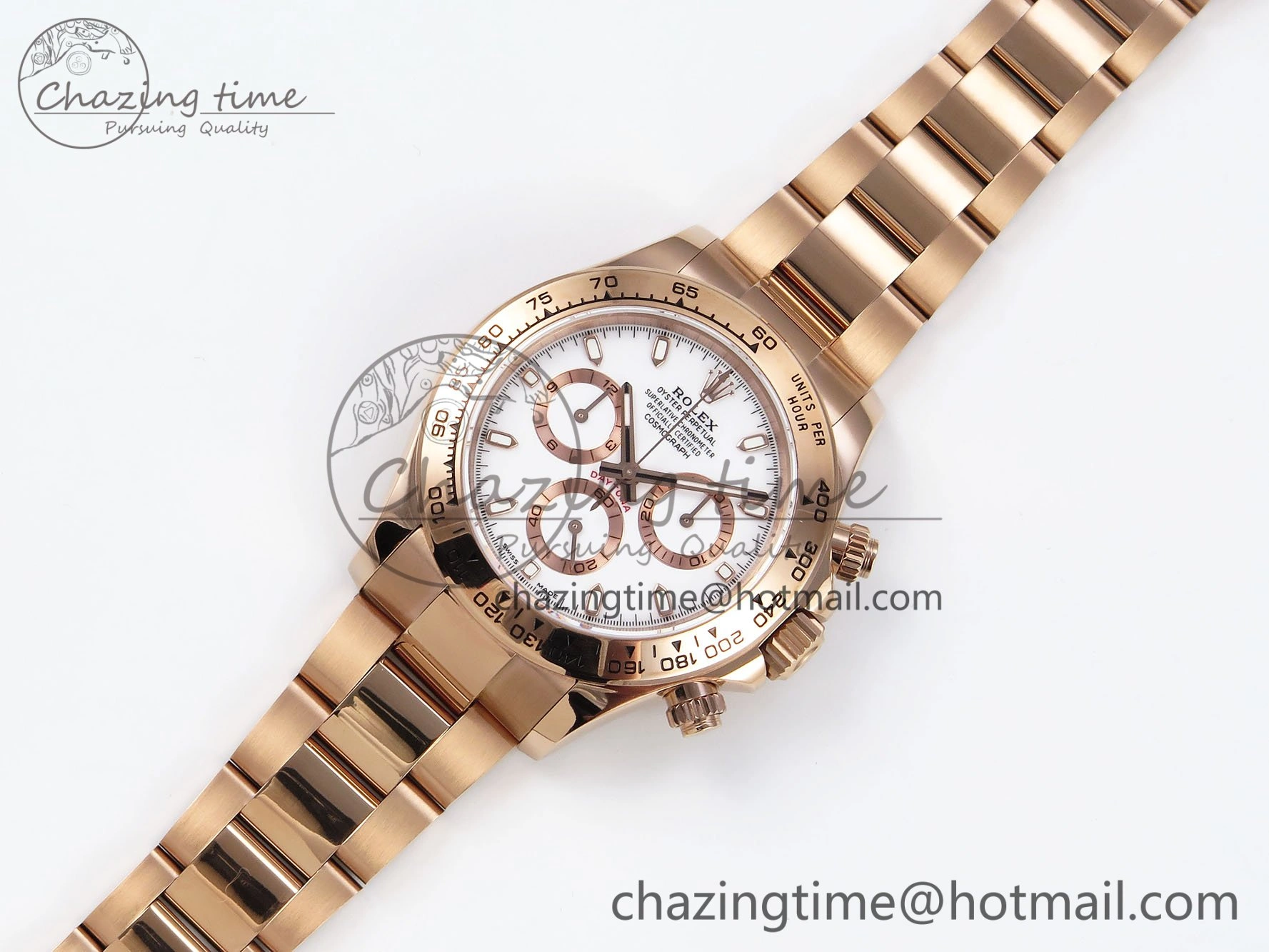 Daytona 116505 QF 1:1 Best Edition White Dial on RG Bracelet SH4130 V3 (Gain Weight)