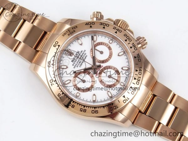 Daytona 116505 QF 1:1 Best Edition White Dial on RG Bracelet SH4130 V3 (Gain Weight)