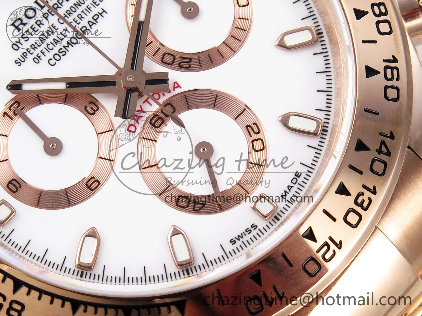 Daytona 116505 QF 1:1 Best Edition White Dial on RG Bracelet SH4130 V3 (Gain Weight)