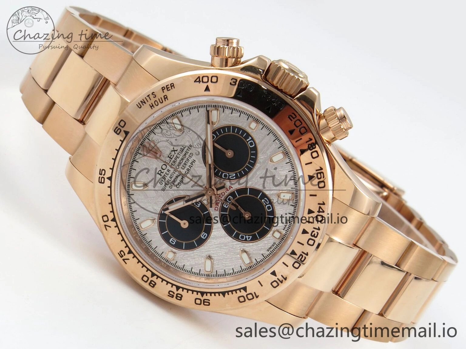 Daytona 116505 RG 3CF 1:1 Best Edition RG Bezel Meteorite Dial on RG Bracelet SH4130 V2(Mod Version)