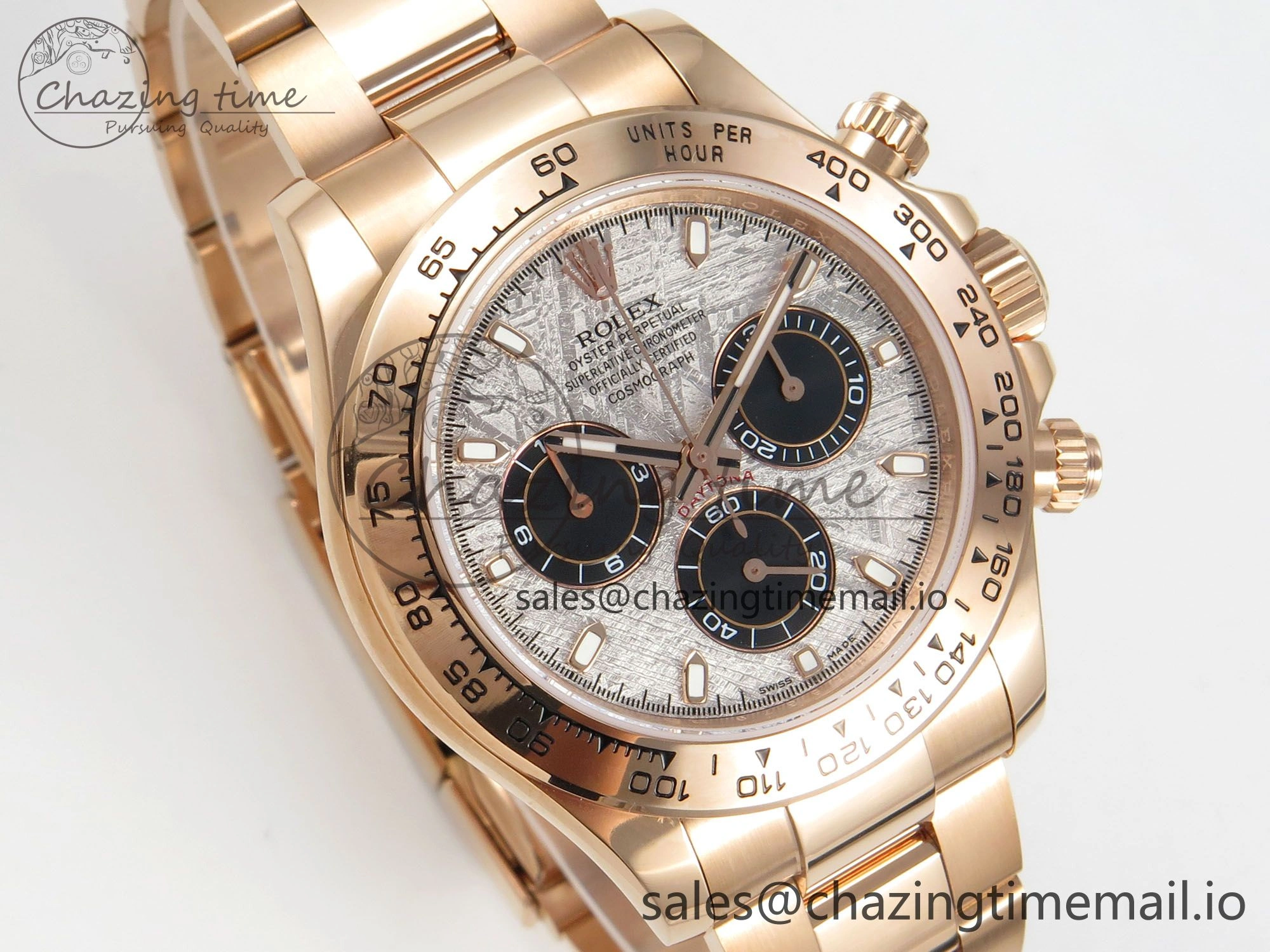 Daytona 116505 RG 3CF 1:1 Best Edition RG Bezel Meteorite Dial on RG Bracelet SH4130 V2(Mod Version)