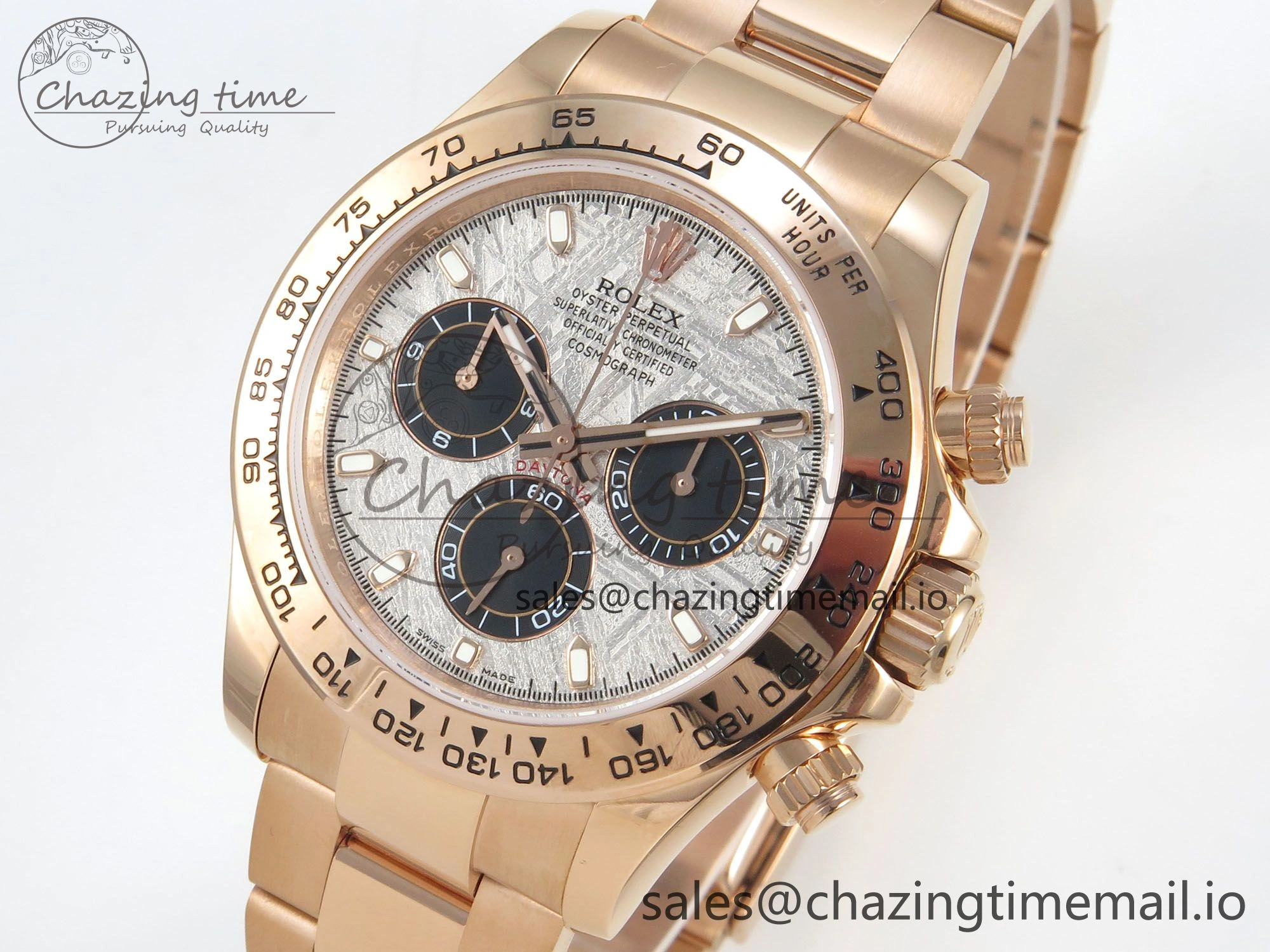 Daytona 116505 RG 3CF 1:1 Best Edition RG Bezel Meteorite Dial on RG Bracelet SH4130 V2(Mod Version)