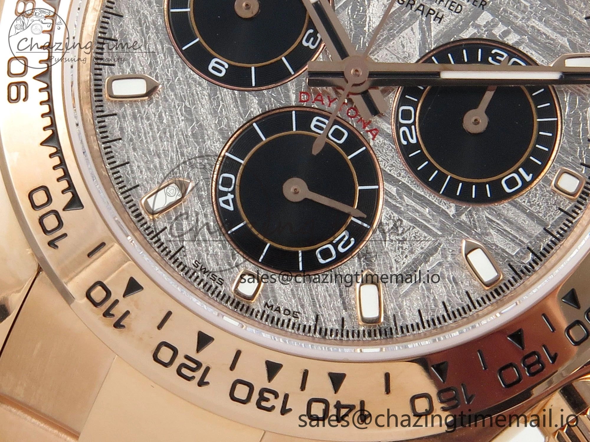 Daytona 116505 RG 3CF 1:1 Best Edition RG Bezel Meteorite Dial on RG Bracelet SH4130 V2(Mod Version)