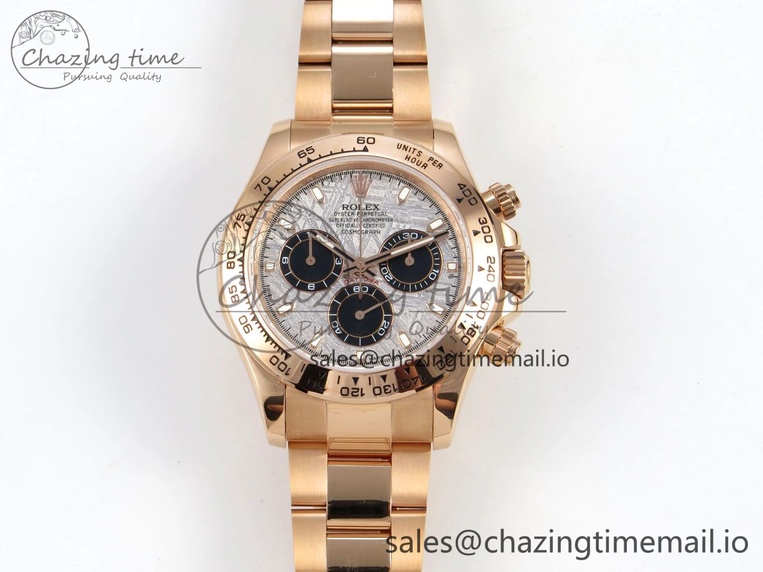 Daytona 116505 RG 3CF 1:1 Best Edition RG Bezel Meteorite Dial on RG Bracelet SH4130 V2(Mod Version)