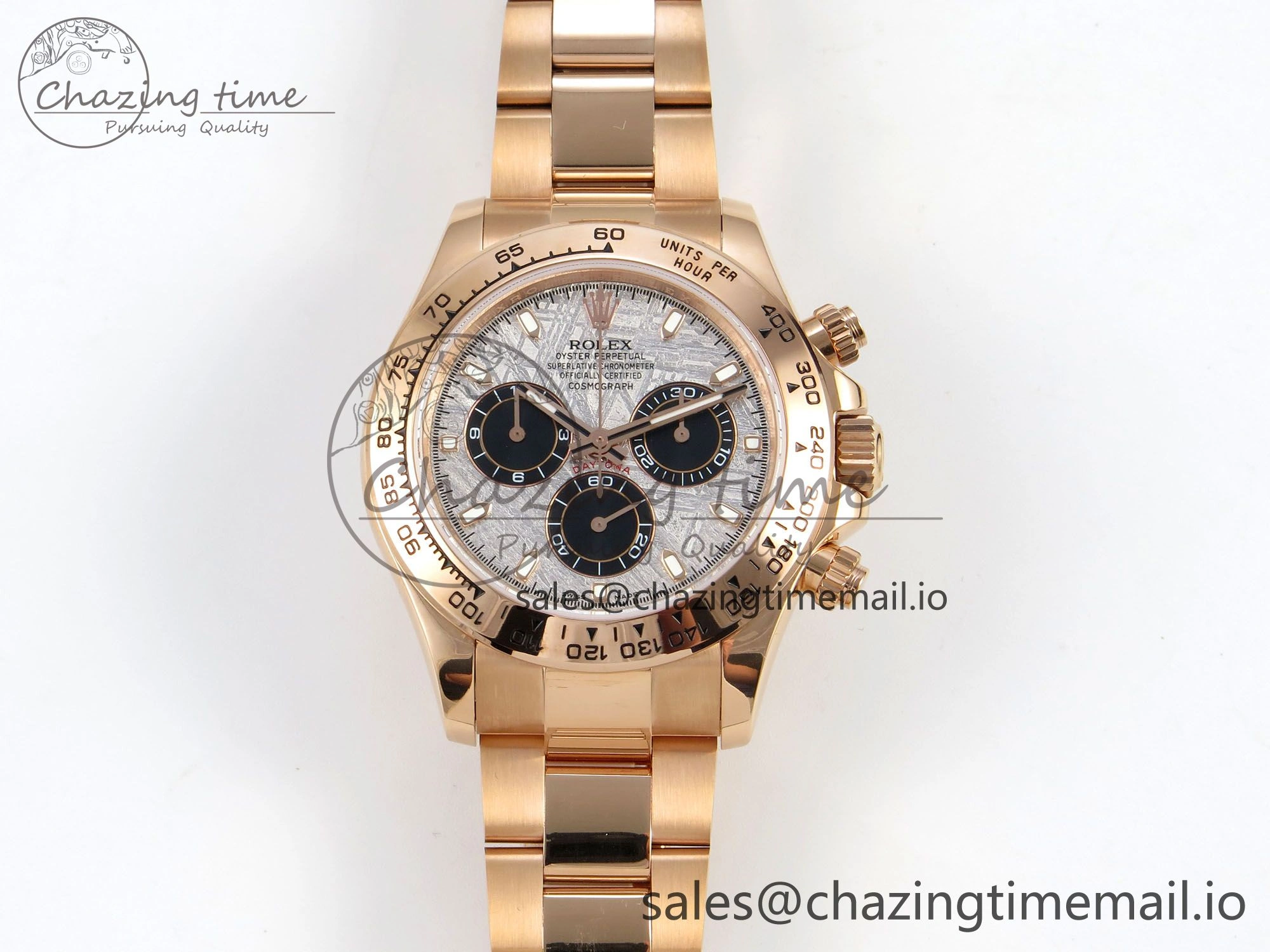 Daytona 116505 RG 3CF 1:1 Best Edition RG Bezel Meteorite Dial on RG Bracelet SH4130 V2(Mod Version)