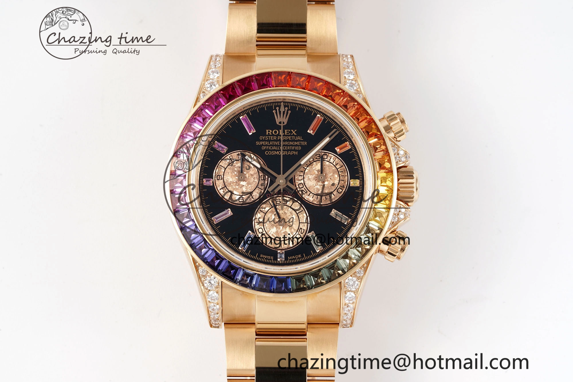 Daytona 116505 Rainbow IPK Best Edition Black RG Dial on RG Bracelet SA4130