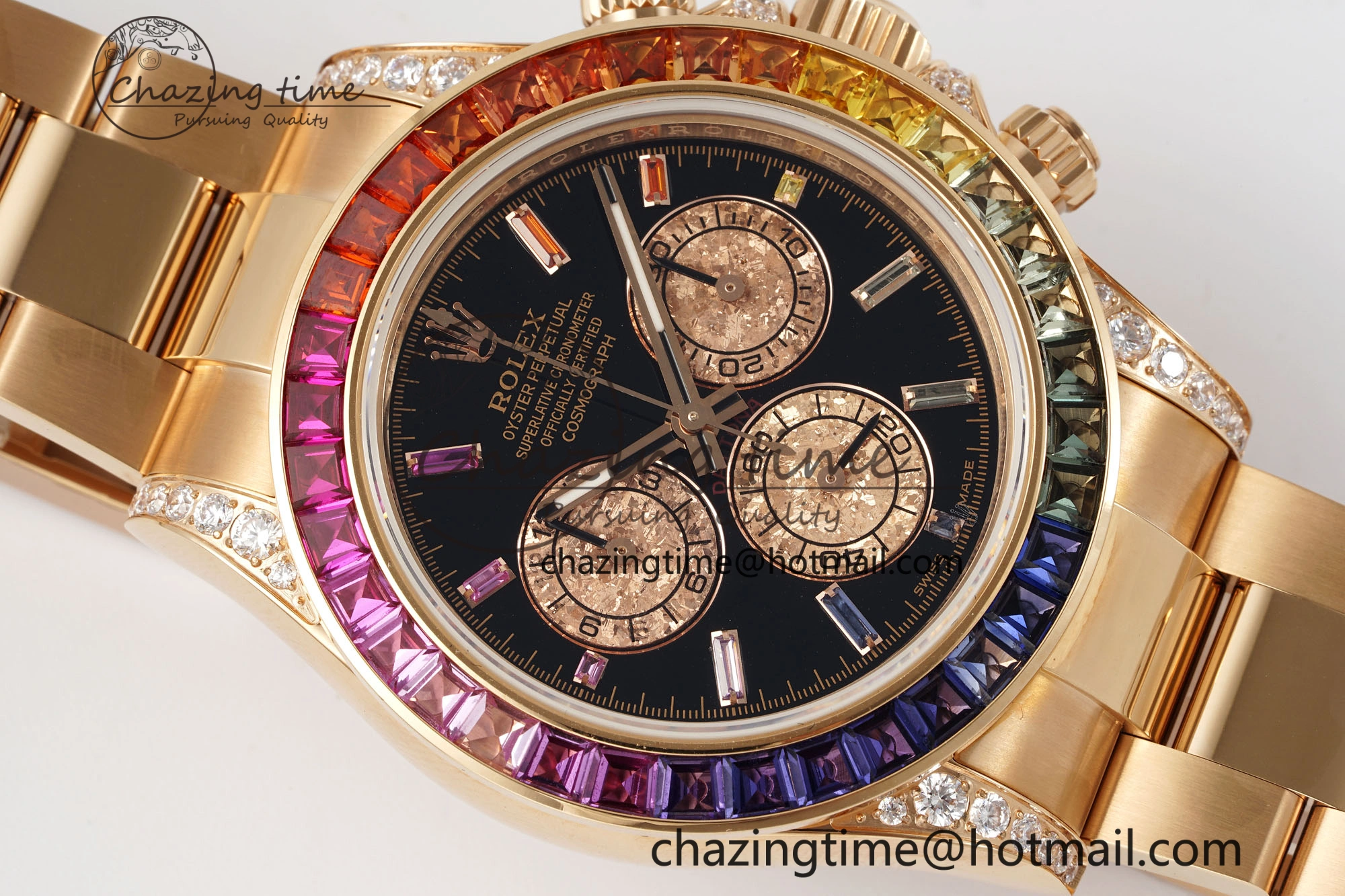 Daytona 116505 Rainbow IPK Best Edition Black RG Dial on RG Bracelet SA4130
