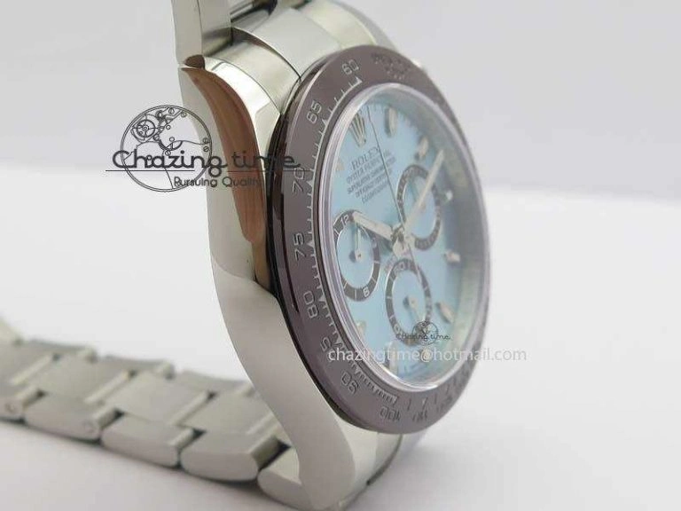 Daytona 116506 1:1 Noob Best Edition Brown Ceramic Bezel Ice Blue Dial On SS Bracelet A7750