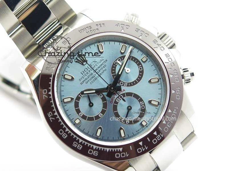 Daytona 116506 1:1 Noob Best Edition Brown Ceramic Bezel Ice Blue Dial On SS Bracelet A7750