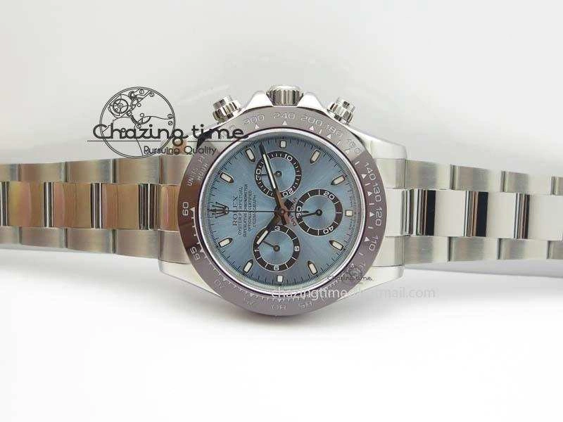Daytona 116506 1:1 Noob Best Edition Brown Ceramic Bezel Ice Blue Dial On SS Bracelet A7750