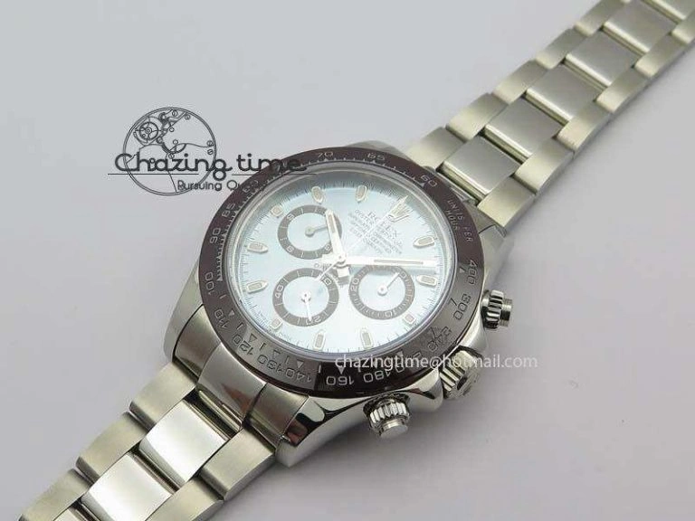 Daytona 116506 1:1 Noob Best Edition Brown Ceramic Bezel Ice Blue Dial On SS Bracelet A7750