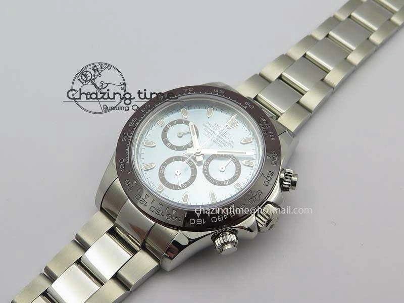 Daytona 116506 1:1 Noob Best Edition Brown Ceramic Bezel Ice Blue Dial On SS Bracelet A7750