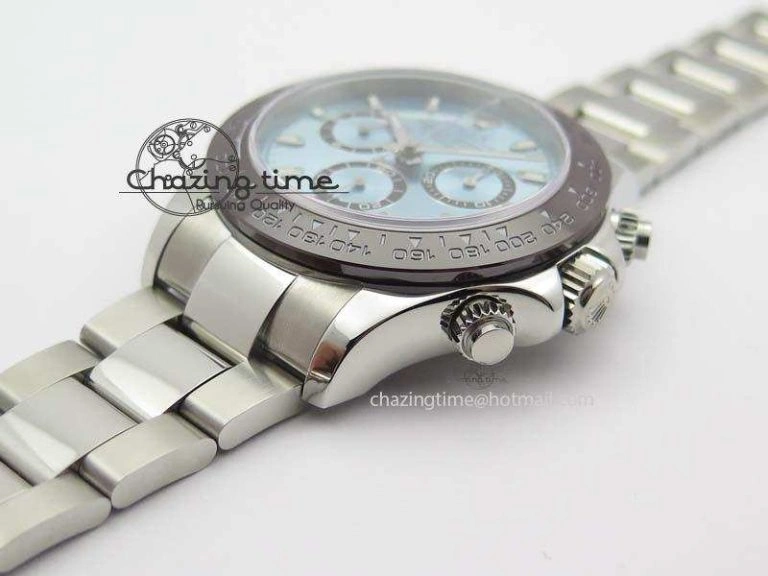 Daytona 116506 1:1 Noob Best Edition Brown Ceramic Bezel Ice Blue Dial On SS Bracelet A7750