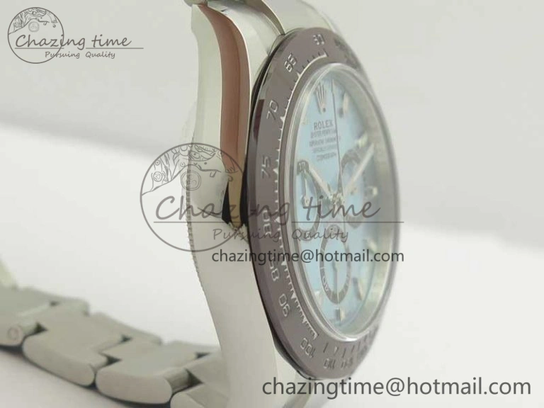 Daytona 116506 ARF 1:1 Best Edition 904L SS Case and Bracelet Ice Blue Dial Lume Markers A4130 Super Clone V2