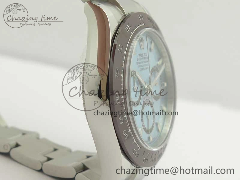 Daytona 116506 ARF 1:1 Best Edition 904L SS Case and Bracelet Ice Blue Dial Lume Markers A4130 Super Clone V2