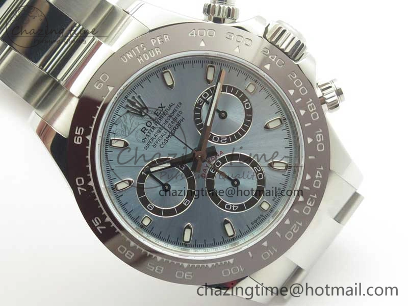 Daytona 116506 ARF 1:1 Best Edition 904L SS Case and Bracelet Ice Blue Dial Lume Markers A4130 Super Clone V2