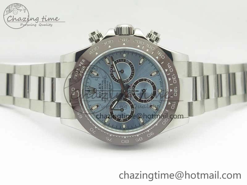 Daytona 116506 ARF 1:1 Best Edition 904L SS Case and Bracelet Ice Blue Dial Lume Markers A4130 Super Clone V2