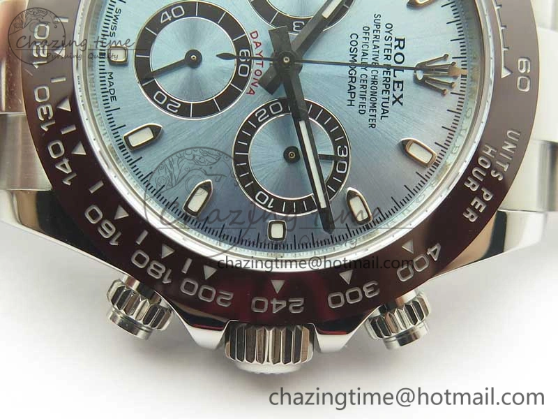 Daytona 116506 ARF 1:1 Best Edition 904L SS Case and Bracelet Ice Blue Dial Lume Markers A4130 Super Clone V2