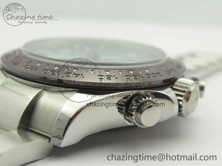 Daytona 116506 ARF 1:1 Best Edition 904L SS Case and Bracelet Ice Blue Dial Lume Markers A4130 Super Clone V2
