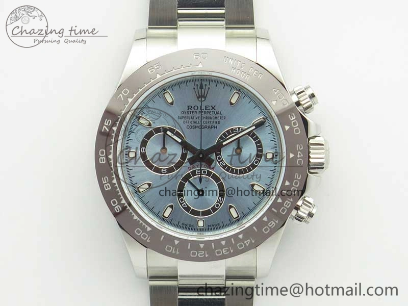 Daytona 116506 ARF 1:1 Best Edition 904L SS Case and Bracelet Ice Blue Dial Lume Markers A4130 Super Clone V2